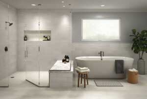 Waterproofed modern clean luxury bathroom