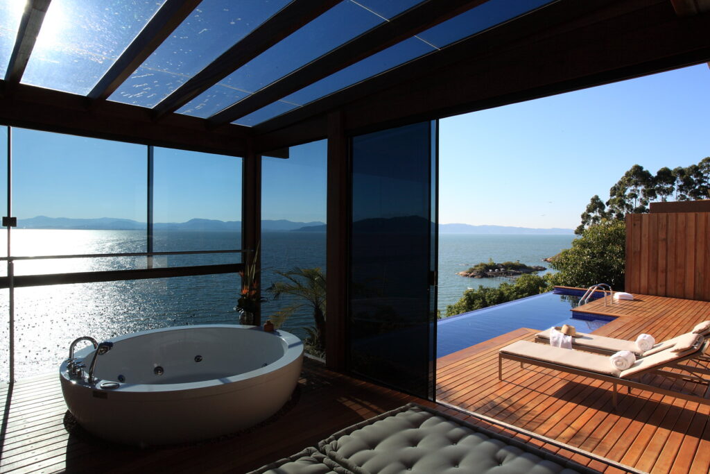 luxury hotel showers in ponta dos ganchos brazil emerald coast