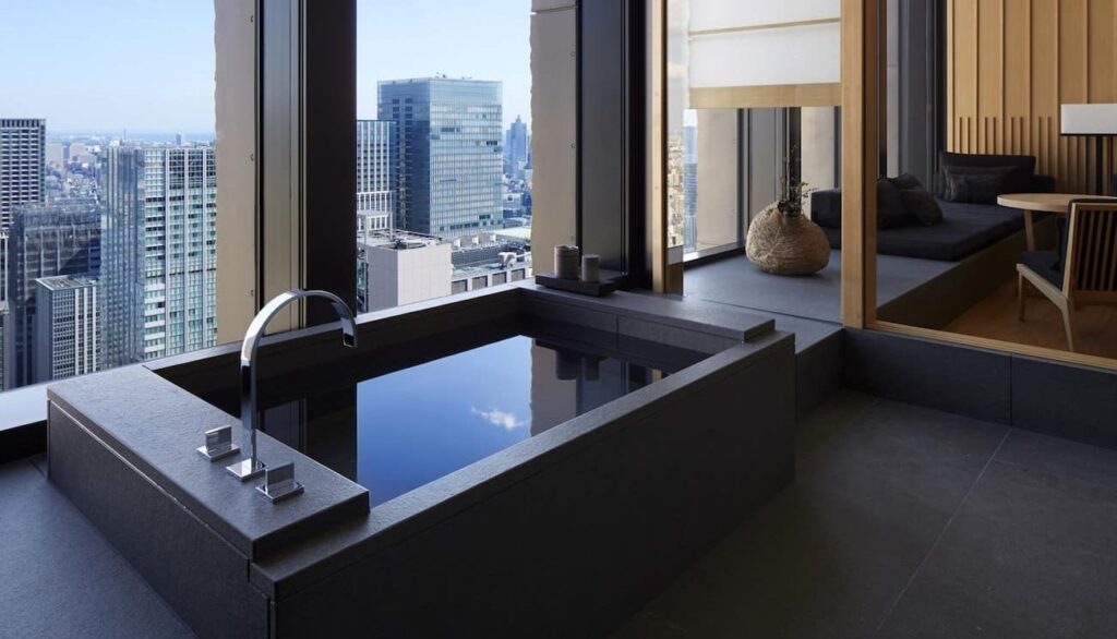 aman tokyo japan luxury hotel on suite showers