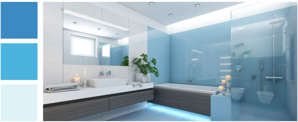 the shower repair centre bathroom colour trends 2023 seaside blues